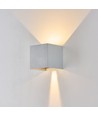 Applique 6W CUBIC PRO - IP65, gris argent, repiquable, réglable, carrée, haut/bas, intérieur/extérieur, source incluse