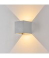 Applique 6W CUBIC PRO - IP65, gris argent, repiquable, réglable, carrée, haut/bas, intérieur/extérieur, source incluse