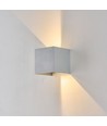 Applique 6W CUBIC PRO - IP65, gris argent, repiquable, réglable, carrée, haut/bas, intérieur/extérieur, source incluse