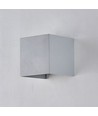 Applique 6W CUBIC PRO - IP65, gris argent, repiquable, réglable, carrée, haut/bas, intérieur/extérieur, source incluse