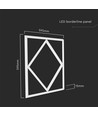 Dalle LED 60x60 V-Tac 64W Diamond-in-Square - 595x595mm, Driver Lifud, sans scintillement, 6500K