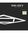 Dalle LED 60x60 V-Tac 64W Diamond-in-Square - 595x595mm, Driver Lifud, sans scintillement, 6500K