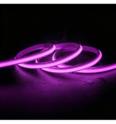 5m 9W/m Violet/rose Slim COB strip - 230V, IP67 étanche, 296 LED, sécable tous les 10cm