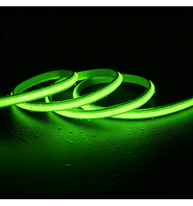5m 9W/m Slim COB strip Vert - 230V, IP67 étanche, 296 LED, sécable tous les 10cm