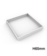 Cadre pour panneau LED 60x60 - Kit de montage rapide, coins en plastique, bord blanc, hauteur 65 mm