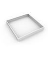 Cadre pour panneau LED 60x60 - Kit de montage rapide, coins en plastique, bord blanc, hauteur 65 mm