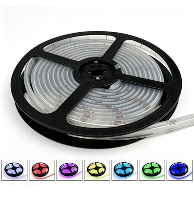 5m 13W/m RGB Dotless COB-LED strip - 24V DC, IP67, 576 LED par mètre