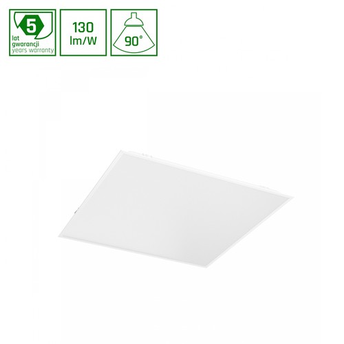 Dalle LED 60x60, 40W - UGR19, IRC90, Dimmable DALI, Rétroéclairé, Cadre blanc