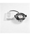 Spot LED 7W RA96 CCT + DimToWarm pour isolation - Dimmable, Trou: Ø6,8 cm, Dim: Ø9,3 cm, acier brossé