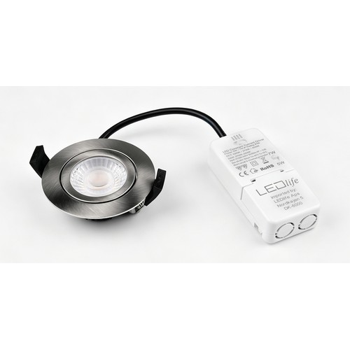 Spot encastrable 7W Ø8,3cm DimToWarm+CCT dimmable RA96 - Trou: Ø6,8 cm, Acier brossé