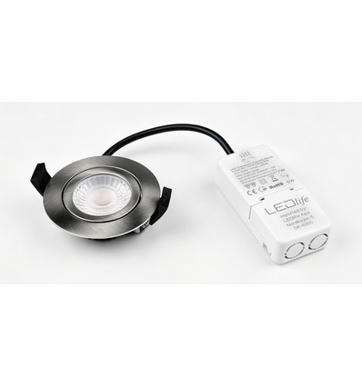 Spot encastrable 7W Ø8,3cm DimToWarm+CCT dimmable RA96 - Trou: Ø6,8 cm, Acier brossé