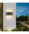 Lot de 6 appliques 6W CURVE - IP65, noir, haut/bas, extérieur, source incluse