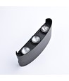 Lot de 6 appliques 6W CURVE - IP65, noir, haut/bas, extérieur, source incluse