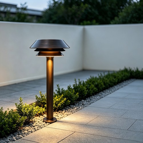 Borne de jardin laiton antique - E14, 60 cm, IP54 extérieur, sans ampoule