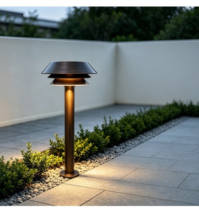 Borne de jardin laiton antique - E14, 60 cm, IP54 extérieur, sans ampoule