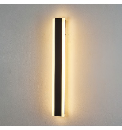 Applique 60cm - Noire, carrée, haut/bas, réglable, intérieur/extérieur, IP65, source incluse
