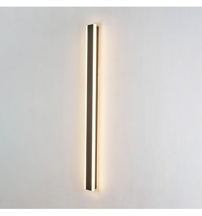 Applique murale 100cm - Noire, carrée, intérieur / extérieur, IP65, source lumineuse incl.