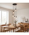Suspension grappe ALTEA 5xE27 noir - Ø30, sans source lumineuse