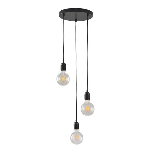Suspension grappe Altea 3xE27 noir - Ø25, sans source lumineuse