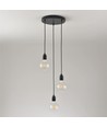 Suspension grappe ALTEA 3xE27 noir - Ø25, sans source lumineuse