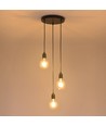 Suspension grappe ALTEA 3xE27 noir - Ø25, sans source lumineuse