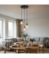 Suspension grappe ALTEA 3xE27 noir - Ø25, sans source lumineuse