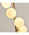 Lampadaire DENIA 10xG9 laiton/blanc - 160cm, verre mat blanc, sans source lumineuse