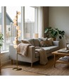 Lampadaire DENIA 10xG9 laiton/blanc - 160cm, verre mat blanc, sans source lumineuse