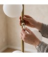 Lampadaire DENIA 10xG9 laiton/blanc - 160cm, verre mat blanc, sans source lumineuse