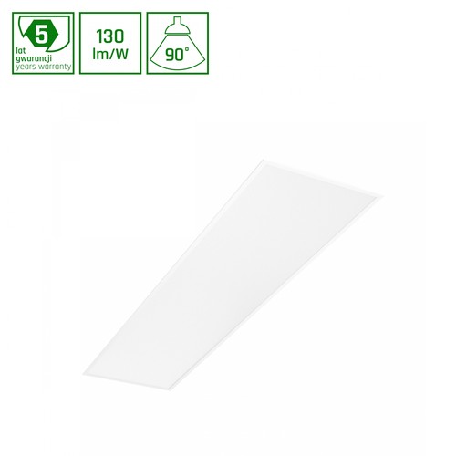 Dalle LED 30x1200, 40W - UGR19, IRC90, Dimmable DALI, Rétroéclairé, Cadre Blanc