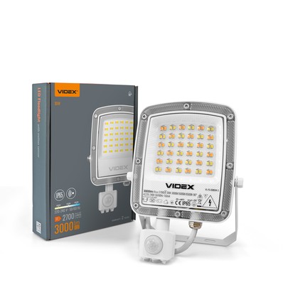 Projecteur LED 30W avec détecteur PIR - CCT, IP65, noir