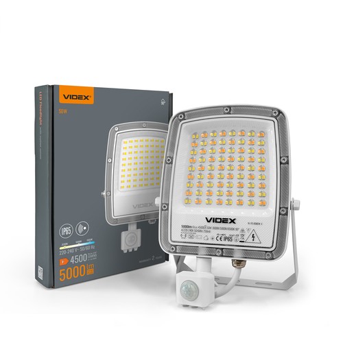 Projecteur LED 50W avec détecteur - CCT, IP65, extérieur