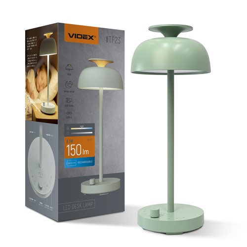 Lampe de bureau LED rechargeable avec bruit blanc - Blanc neutre + RGB, verte, source lumineuse incluse