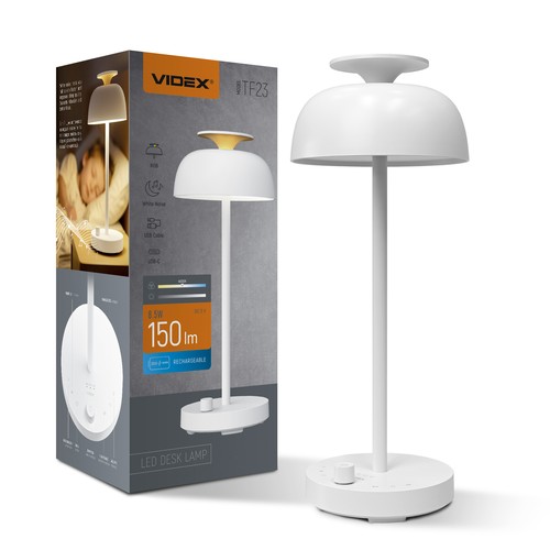 Lampe de bureau LED rechargeable avec bruit blanc - RGB+W, blanc neutre, portable