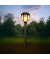 Borne de jardin solaire Solara Rustica 1W - 2700K, 50cm, IP44, noir