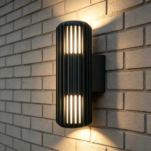 Applique murale FYRON Duo haut/bas, Noir - E27, IP54, extérieur
