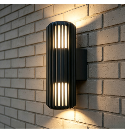 Applique murale FYRON Duo haut/bas, Noir - E27, IP54, extérieur