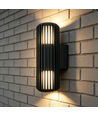 Applique murale FYRON Duo haut/bas, Noir - E27, IP54, extérieur