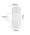 Applique murale haut/bas FYRON Duo, Gris - E27, IP54, extérieur
