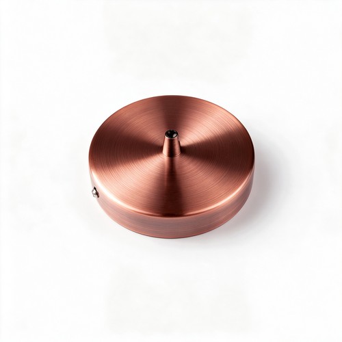 Pavillon en cuivre rouge - Ø12cm, hauteur 2,5cm, 1 trou, rosace de plafond