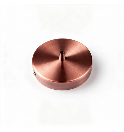 Pavillon en cuivre rouge - Ø12cm, hauteur 2,5cm, 1 trou, rosace de plafond