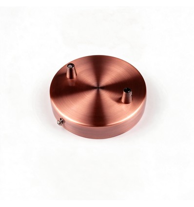 Pavillon cuivre rouge - Ø12cm, hauteur 2,5cm, 2 trous, rosace de plafond