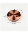 Pavillon en cuivre rouge - Ø12cm, hauteur 2,5cm, 3 trous, rosace de plafond
