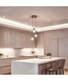 Pavillon en cuivre rouge - Ø12cm, hauteur 2,5cm, 3 trous, rosace de plafond