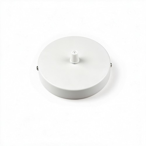 Pavillon blanc - Ø12cm, hauteur 2,5cm, 1 trou, rosace de plafond