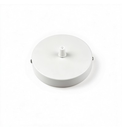 Pavillon blanc - Ø12cm, hauteur 2,5cm, 1 trou, rosace de plafond