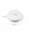 Pavillon blanc - Ø12cm, hauteur 2,5cm, 1 trou, rosace de plafond
