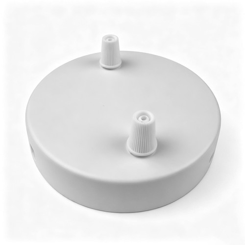 Pavillon blanc - Ø12cm, hauteur 2,5cm, 2 trous, rosace de plafond