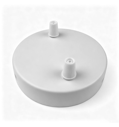 Pavillon blanc - Ø12cm, hauteur 2,5cm, 2 trous, rosace de plafond