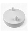 Pavillon blanc - Ø12cm, hauteur 2,5cm, 2 trous, rosace de plafond